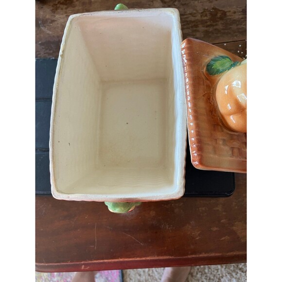 vintage 1970s Storage Ceramic Fruit Basket with Lid RARE Japan - Picture 9 of 12